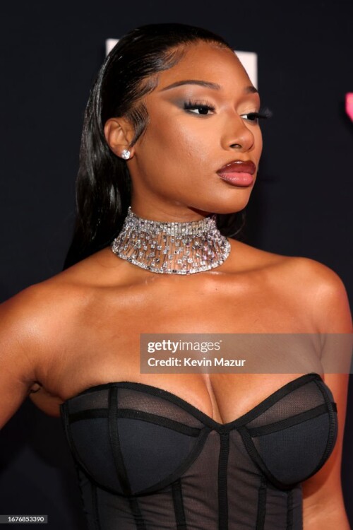 NEWARK, NEW JERSEY - SEPTEMBER 12: Megan Thee Stallion attends the 2023 Video Music Awards at Pruden