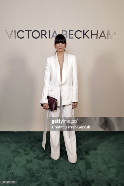 PARIS, FRANCE - SEPTEMBER 27: Nina Dobrev attends Victoria Beckham Spring Summer 25 Fashion Show on 